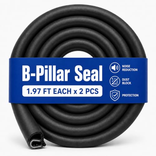 2pcs 1.97ft B-Pillar Car Door Seal Strip Automotive Weather - size: 1.97ft