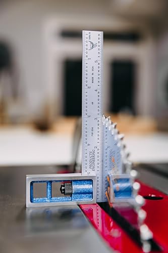PEC Tools Double Square, 150mm Blade, Metric Graduation, Cast Iron Head - color: Graduation: Metric (mm/0.5mm/mm/0.5mm), size: 6"