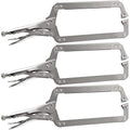 HOZEON 3 PCS 18 Inch C Clamp Welding Pliers with Swivel Pads, Heavy Duty Locking Pliers, Woodworking Clamps Set, Adjustable Nickel Plated C Plier for Wood Working, Electrician Maintenance - size: 3 PCS 18 In