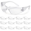 ATERET 12 Pairs Safety Glasses, Scratch Resistant Polycarbonate ANSI Z87.1 Impact Resistant Lens - color: Clear, size: 12 pairs