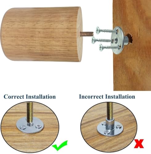 Wood Furniture Legs 4 inch Big Wooden Sofa Cabinet Couch Loveseat Feet Cylinder Style Furniture Legs for Sofa Bed DIY Replacement Feet Set of 4 (4 Inch) - size: 4 Inch