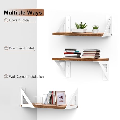 SOGAL White Shelf Brackets 4 Inch Small Floating Shelf Bracket 4 Pack - size: 4x4inch-white