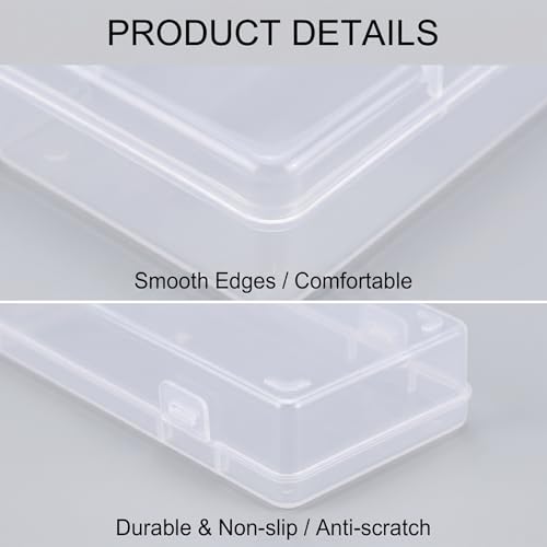 12 Pack Small Plastic Storage Containers, Small Rectangle Organizer with Hinged Lid, Clear Plastic Storage Containers Box for Beads, Jewelry, Crafts, Screws and Accessories (6.1 x 2.56 x 1.18 Inch)