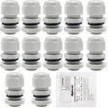 MAKERELE NPT 3/8” 12 Pack Grey Nylon Cable Glands Grey - color: Grey, size: 3/8" 12pcs BAG