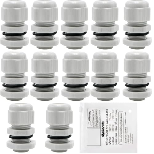 MAKERELE NPT 3/8” 12 Pack Grey Nylon Cable Glands Grey - color: Grey, size: 3/8" 12pcs BAG