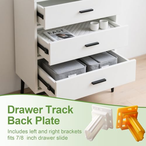 H306 Drawer Slide Socket Set,3/4" C Shaped Slide Channel Replacement Cabinet Hardware Support for RV Camper Drawer Rails