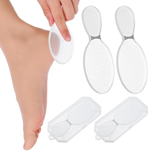 2 Pcs Nano Foot File Glass Nail File Foot Scrubber Callus Remover Rough and Smooth Sides Professional Pedicure Tools at Home Heel Scraper for Dead Skin Removal Cracking Wet and Dry Feet
