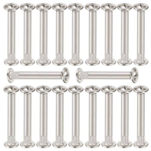 20 Sets Furniture Joint Connector Bolt & Cap Nuts Kits (35mm Sleeve) - size: M5 x 35mm