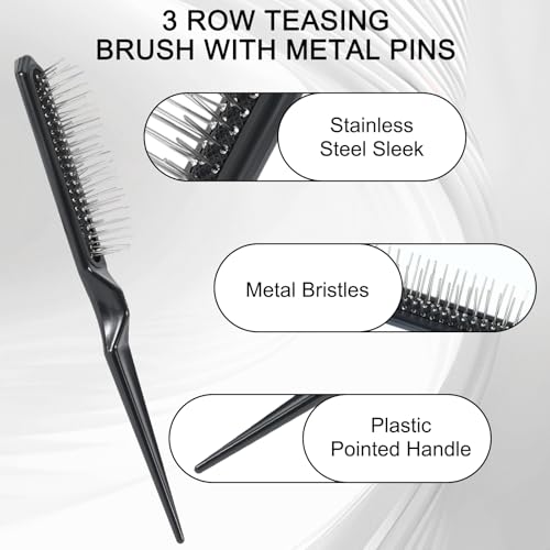 SIMPOR 3PCS Wig Brushes for Synthetic, Wig Brush Comb Set for Human Wigs - color: Black - 3 Pcs