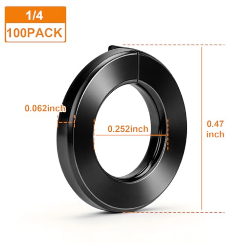 100Pcs 1/4" Spring Lock Washer, Black 304 Stainless Steel - color: Black, size: 1/4 Inch