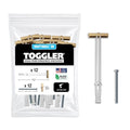 TOGGLER SNAPTOGGLE Drywall Anchors with 1/4-20 Bolts, 12 Pack - size: 12 w/ Round Head Bolts