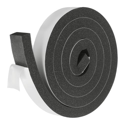 uxcell Weather Stripping Door Seal, 1-9/16" x 13/16" x 6.5 Ft Adhesive Foam Tape Seal Soundproof Insulation Strips for Door Frame Window Gaps (1 Roll, 6.5 Feet) - size: 1-9/16" x 13/16" (6.5 Ft)