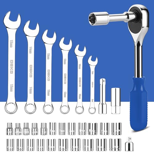 DEKOPRO Tool Set: 228 Piece Home Tool Kit, Household Basic Repair Tool Set Comes with Storage ToolBox, Socket Wrench Set for Car, Hand Tool Box Set for Home - Blue - color: Blue