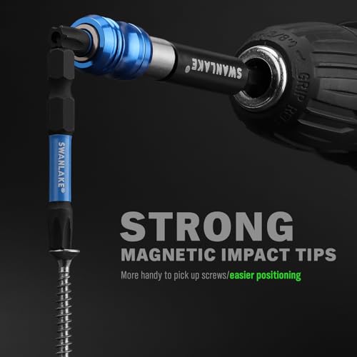 SWANLAKE Impact Torx Bit Set, 27-piece (TT7-TT40) 1''&2'' Security Tamper Proof Magnetic Screwdriver Bits, CNC Machined Tips, S2 Steel Long Torque Star Bits with 4'' Impact Bit Holder and Storage Box - style: Upgraded Version