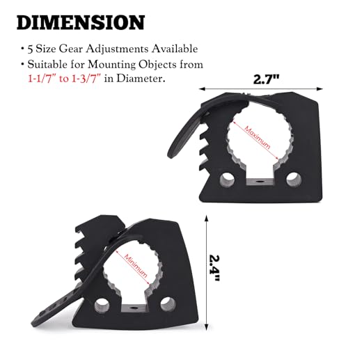 Quick Grip Rubber Clamp for Tools Equipment Mounting, Tool Holder for 1-1/7" to 1-3/7" Diameter Objects Molle Panel UTV Off Road Accessories, Roof Rack Shovel Mounting Kit(2 Pack) - color: 2 Pack Black