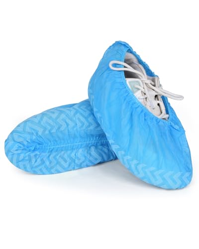 Buself 200 Count Shoe Covers Disposable Non-Slip, Premium Cloth Boot Covers, Slip-resistant, Durable, Breathable, Non-toxic, Recyclable - size: 200ct Up to Men8.5 & Women 10