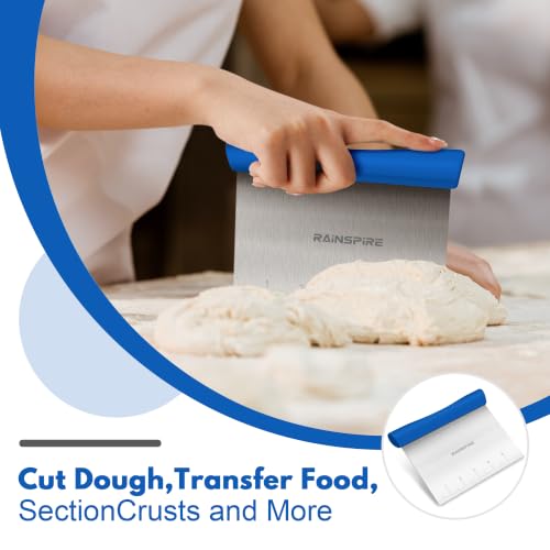 Multi-Purpose Stainless Steel Bench Scraper Dough Blender & Pastry Cutter - color: Dark Blue