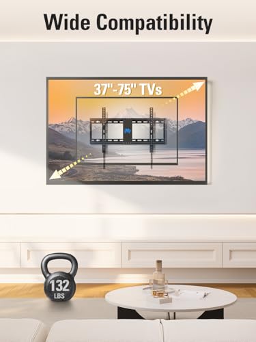 Mounting Dream Tilting TV Wall Mount for Most 37-90 Inch TVs up to 132lbs - size: For 37"-90" TV