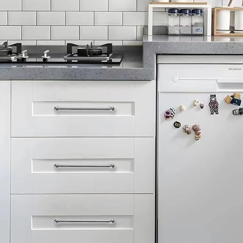 10 Pack 8 Inch Hole Center Polished Chrome Cabinet pulls 100% Solid Heavy Duty Dresser Pulls Cabinet Drawer Pulls for Kitchen Cupboard Hardware - color: Polished Chrome, size: 8 inch hole center