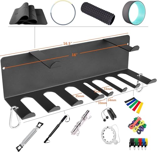 Multi-Purpose Gym Equipment Storage Rack Resistance Bands Storage Hanger Barbell Rack Heavy Duty Gym Rack for Exercise Bands, Lifting Belts and Jump Ropes - color: Double Layer Black