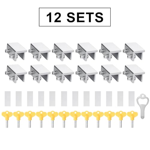 ZRFCXE Window Locks, Fits Horizontal & Vertical Sliding Windows (12 Pack) - color: Silver, size: 12 Pack