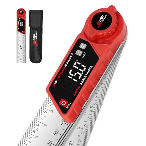 S&F STEAD & FAST Digital Angle Finder with Case & Lock, 7 Inch / 200 mm - color: Black