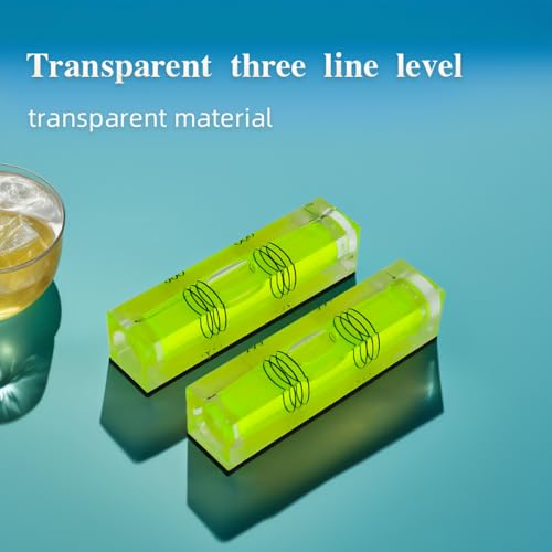 High precision mini level bubble, double line small level bubble, three line flat ball household ruler can be turned 180 degrees (Magnetic, 66 * 17 * 15mm（4PCS)) - size: 66*17*15mm（4PCS)