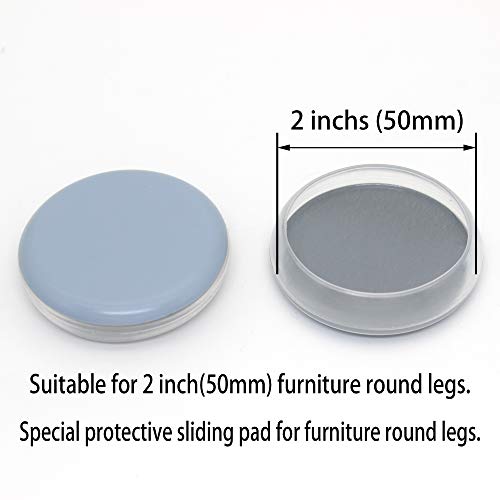Sliders Pads for Round Furniture Legs(2 inches(50mm),16 Pack),Table/Chair/Cabinet/Sofa Glides,Protect The Floor by Sliding Like Magic,Suitable for Carpet, Wood & Ceramic Tile Floor,etc - size: 2 inches(50mm) Round