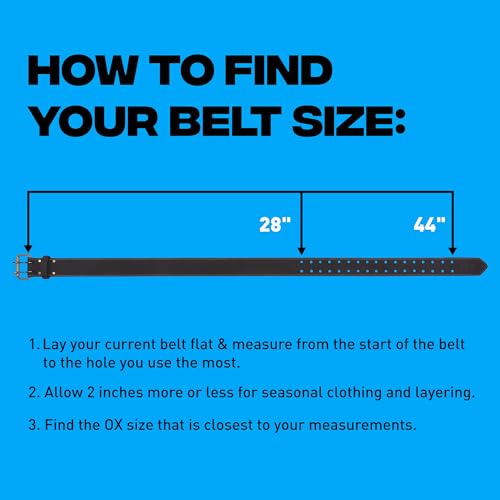 OX 2 Inch Leather Tool Belt For Tool Pouch - Leather Utility Belt - color: 2" Belt (L)