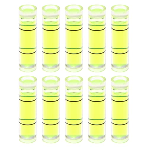 HARFINGTON 10pcs Small Cylindrical Bubble Level Vials 7x26mm PMMA Mini Horizontal Bubble Spirit Level Measuring Layout Tools for RV TV Picture Frame Hanging Tool Leveler - size: 7x26mm