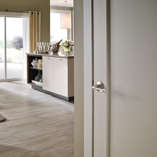 SCHLAGE F10 LAT 618 Residential F10LAT618 Latitude Lever Passage Lock with 16080 Latch and 10027 Strike Bright Finish, 1 Pack, Polished Nickel - color: Polished Nickel, size: Standard