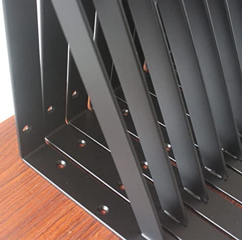 4 Pack L10 x H 8" Black Heavy Duty Shelf Brackets with Screws Metal Shelf Brackets Shelf Support Angle Brackets for Shelves L Brackets Heavy Duty Floating Shelf - size: 10''x8'', style: 4 Pack-Black