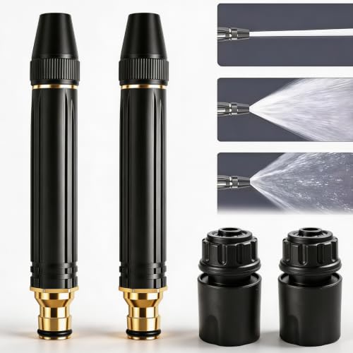 2 Pcs High-Pressure Hose Fits US Garden Hoses Heavy Duty Powerful