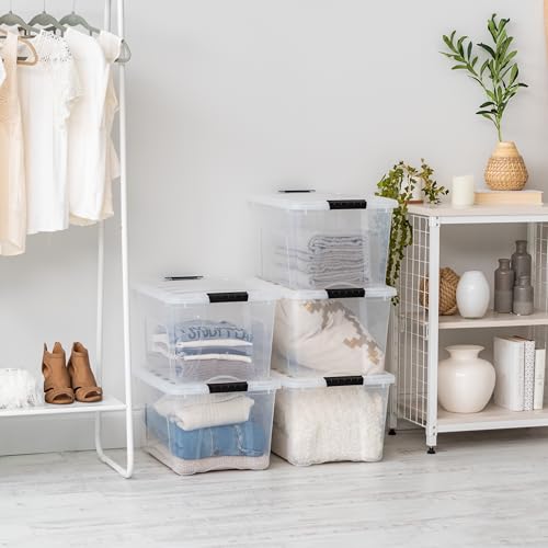 IRIS USA 6 Pack Clear Plastic Storage Bins with Latching Lids, 40 Qt - color: Clear, size: 40 Qt, style: 6 Pack