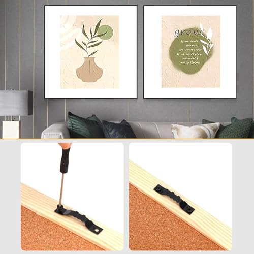 ICERO 241 Pack Sawtooth Picture Hangers Kit, Supports 15lbs, 50lbs, Small & Heavy-Duty Wall Hanging with Screws, Tool for Photo Frames, Art, Paintings, Canvas Hooks, and Picture Hanging Hardware.