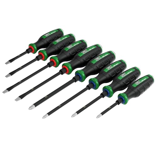 SK 8-Piece Screwdriver Set Heavy Duty, Demolition Screwdriver, S2 Steel - size: 8PC