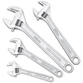 MAXPOWER 4-Pc Adjustable Wrench 6" 8" 10" 12", Jaw 0.87" 0.98" 1.18" 1.5" | Multi-purpose Adjustable Spanner, Smooth Parallel Jaw, Non-Slip Comfort Grip - size: 6" 8" 10" 12"