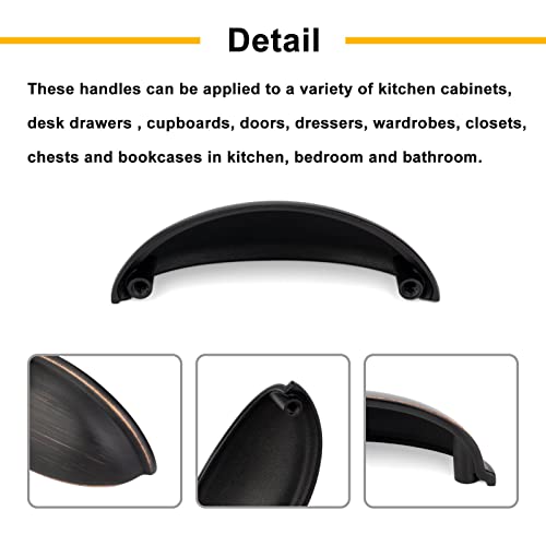 3 Inch Brushed Gold Drawer Pulls Cabinet Cup Pulls 10 Pack 1886 - color: Brushed Gold