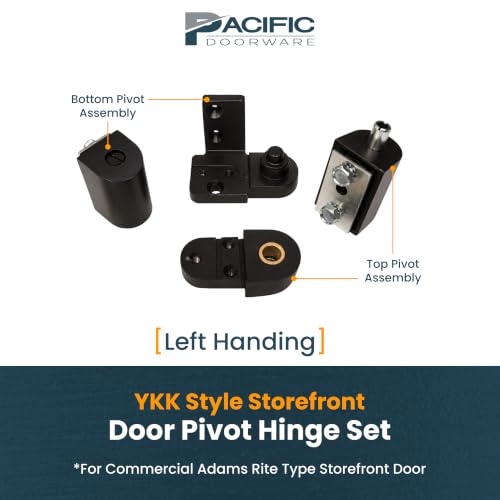 Pacific Doorware YKK Style Storefront Door Pivot Hinge Set - Left, Bronze | Dark bronze duronotic finish for storefront doors, compatible with YKK style frames, complete pivot hinge hardware set - size: Left Hand, style: Duronotic Bronze