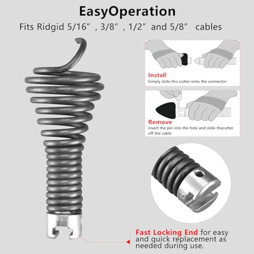 9-Piece Drain Snake Attachment Kit for Heavy-Duty Cables — Professional-Grade Tools for Experts & DIYers. Compatible with K-400,C-4,C-6,C-7,C-8,and C-9 Models. Includes 4 Cutters and 4 Spirals. - style: 16mm