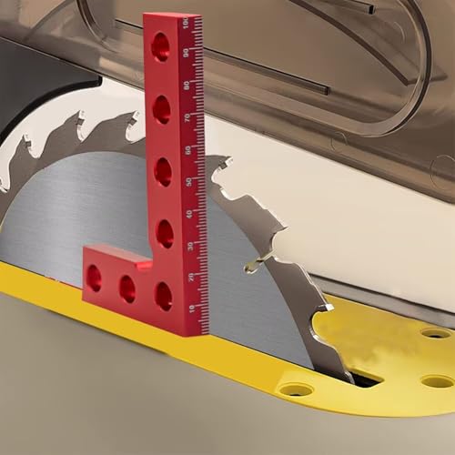 Mini Small Square Center Finder Tool Aluminum Alloy Woodworking 90 Degree Machinist Square L Ruler for Round Square Stock Edges Marking Carpenters Layout Gauge (3.94 x 2.36 in, Red)