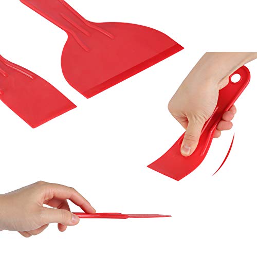Bates- Plastic Putty Knife Set, 6 Pack Flexible Scrapers - color: Red, size: 1.5, 2, 3, 4, 5, 6 Inches, 6 Pack