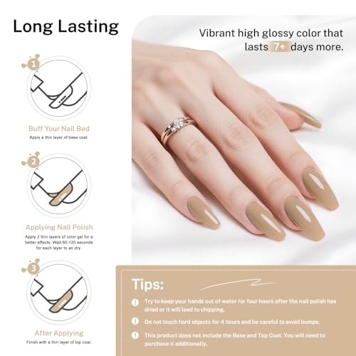 OpenLive 16.5ml Nude Brown Nail Polish Large Volume Quick Drying Nail Polish, Fast Drying and Long Lasting Color Nail Art DIY Home Manicure Gift for Women - color: Nude Brown