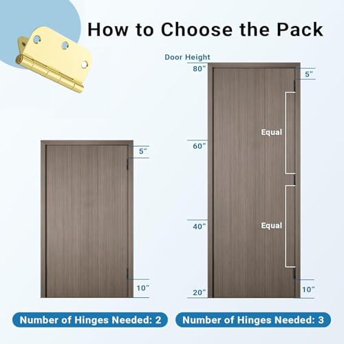 KNOBWELL 3.5" x 3.5" Polished Brass Door Hinges, Gold Door Hinges, 30 Pack - color: Polished Brass