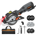 DOVAMAN Circular Saw w/Bag, 5.8A 4-1/2" mini Saw w/Laser & Auxiliary Handle - color: B-grey