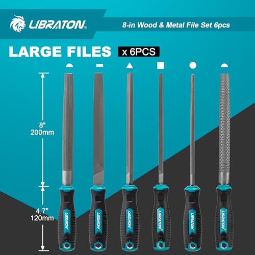 LIBRATON 6PCS Metal File Set, Metal Files, Metal Files for Steel - style: Metal File-6PCS