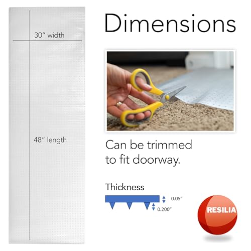 Pet Carpet Protector - Doorway Damage Deterrent and Scratch-Stopper for Cats, Dogs, and Pets, Heavy-Duty PVC Runner, Cut to Fit, Clear, 30 Inches x 48 Inches, Made in The USA - size: 30" x 48" (Rectangular)