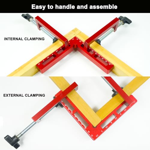 90 Degree Positioning Squares Right Angle Clamps for Woodworking - 4 Pack 5.5"Aluminum Alloy Woodworking Corner Clamps, for Picture Frame, Cabinet, Boxes, Drawers (4Pack 5.5'')