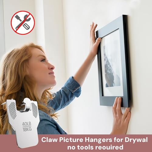 Picture Hangers,Wall Hangers Without Nails,Adhesive Hooks for Hanging,Wall Hooks,Waterproof and Rustproof to use Inside Kitchen (20PCS（Claw）) - size: 20PCS（claw）