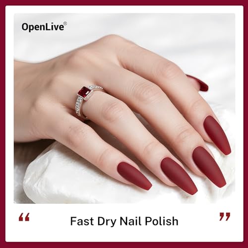 OpenLive 16.5ml Dark Red Nail Polish Large Volume Nail Polish - color: Dark Red